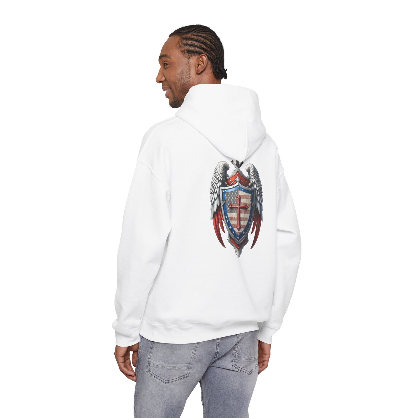 Declaring Your Destiny USA/ Winged Guardian Unisex Heavy Blend™ Hooded Sweatshirt