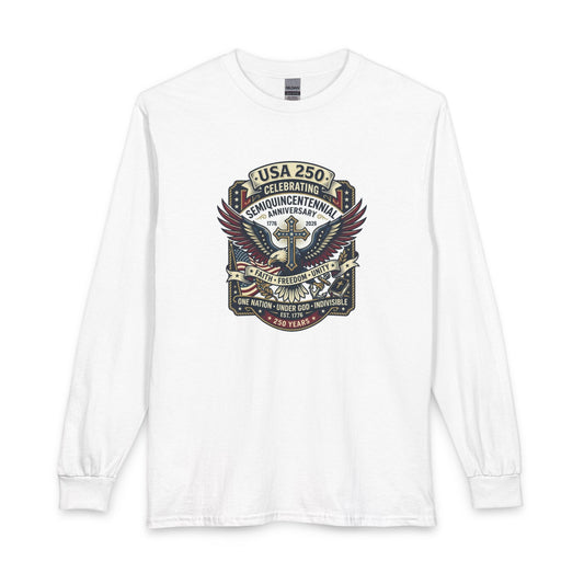 250 year Anniversary One Nation Under God V2  Christian Long Sleeve Shirt
