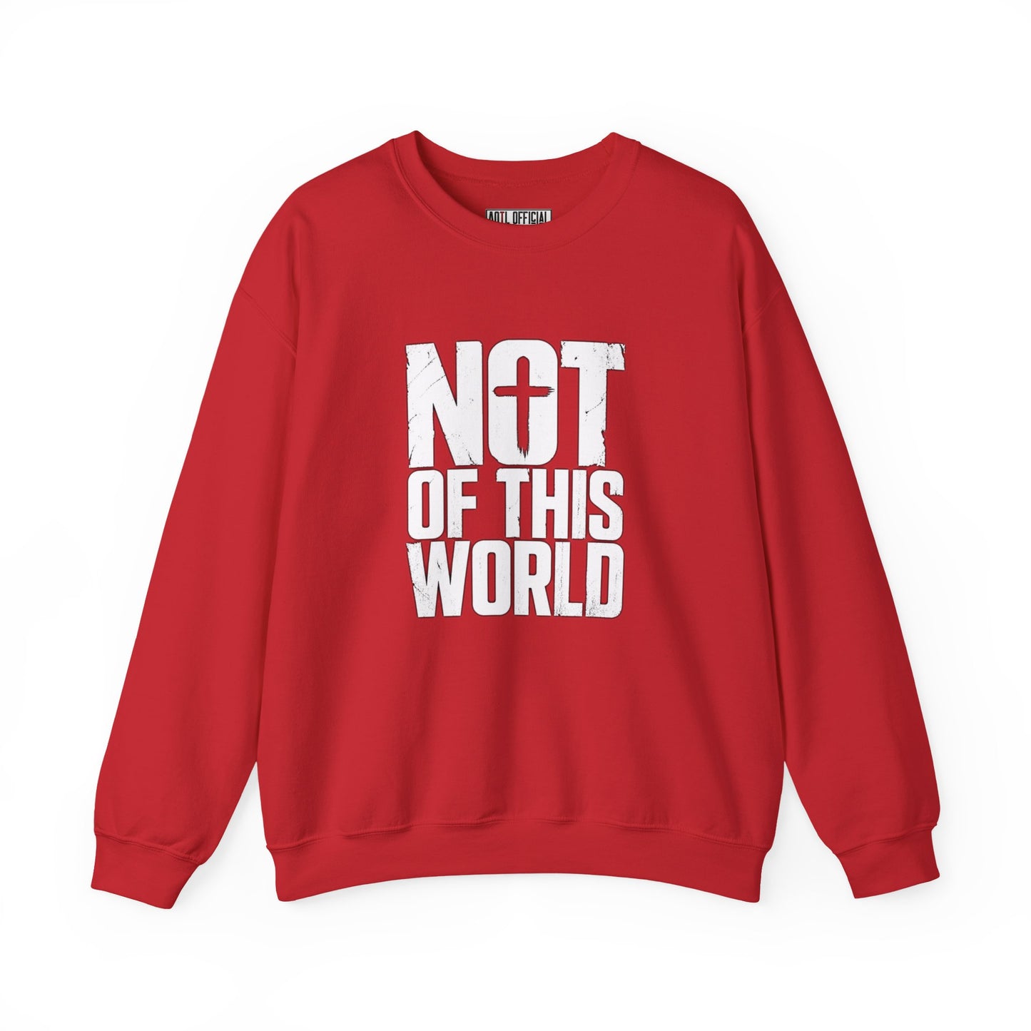 Not Of This World White Text Christian Sweatshirt