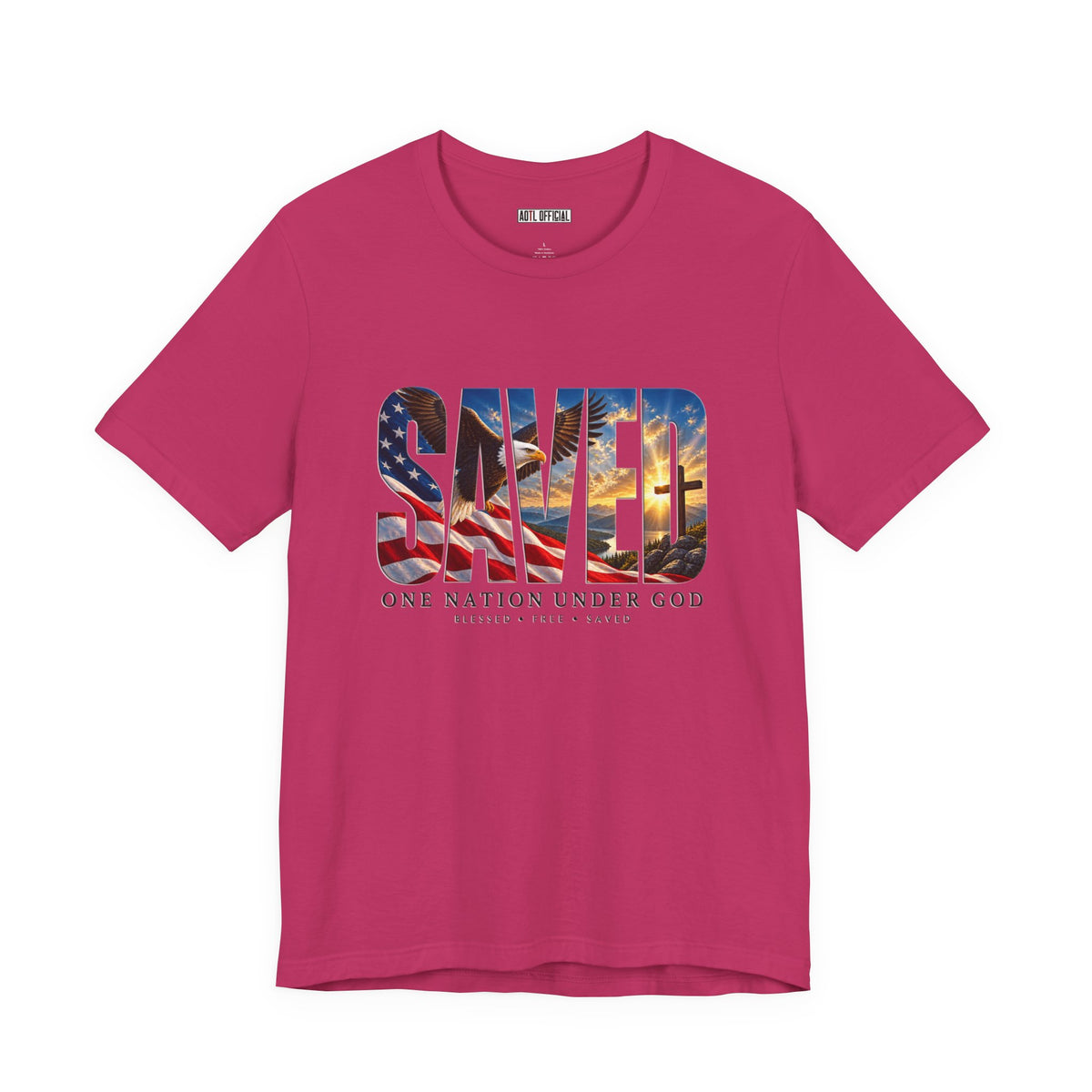 Saved-One Nation Under God Christian T-shirt