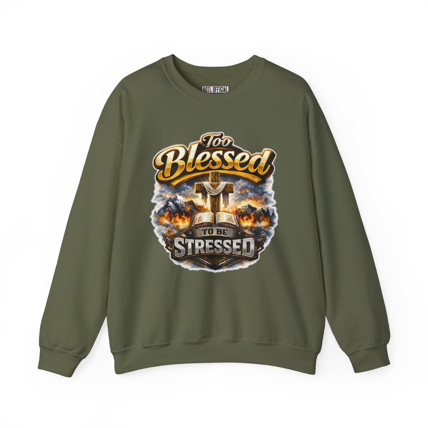 Too Blessed To Be Stressed Unisex Heavy Blend™ Crewneck Sweatshirt