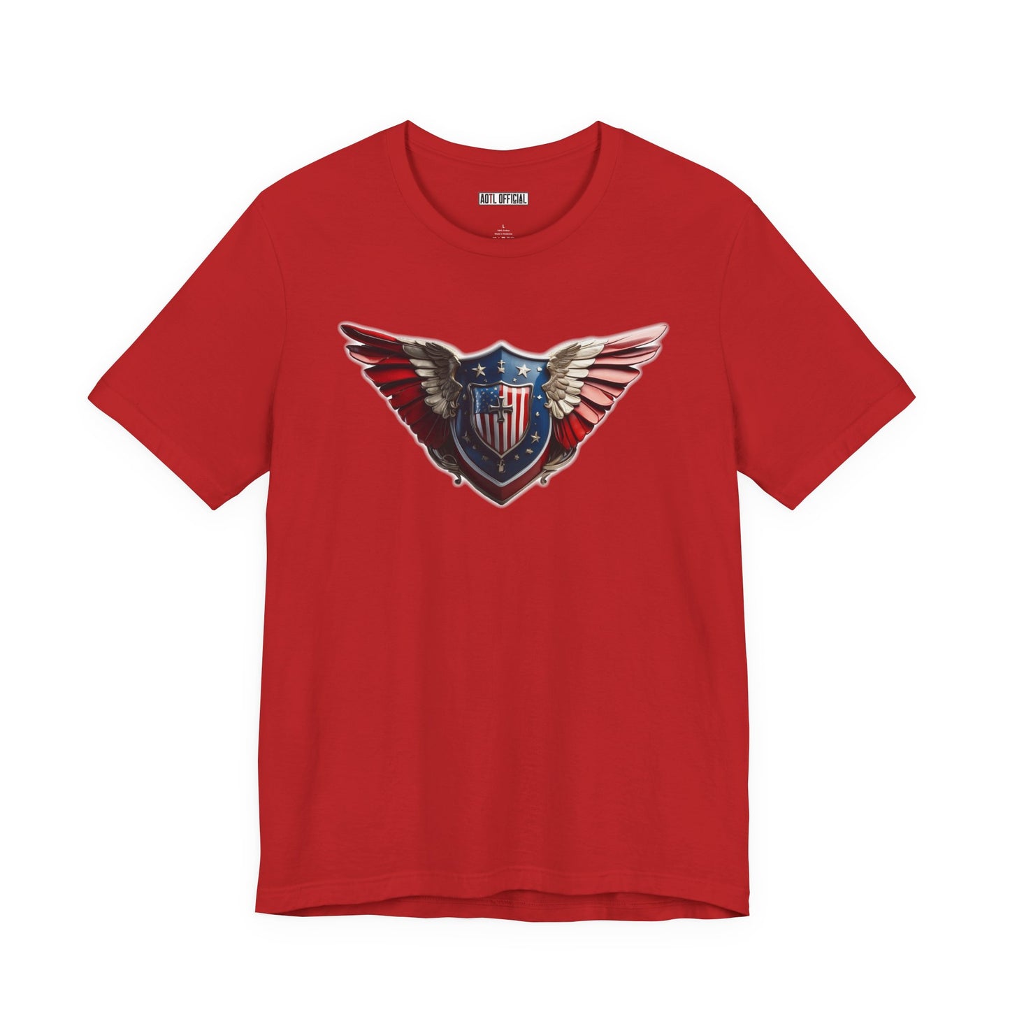 3D Winged Shield Christian Patriotic Unisex Short Sleeve Tee