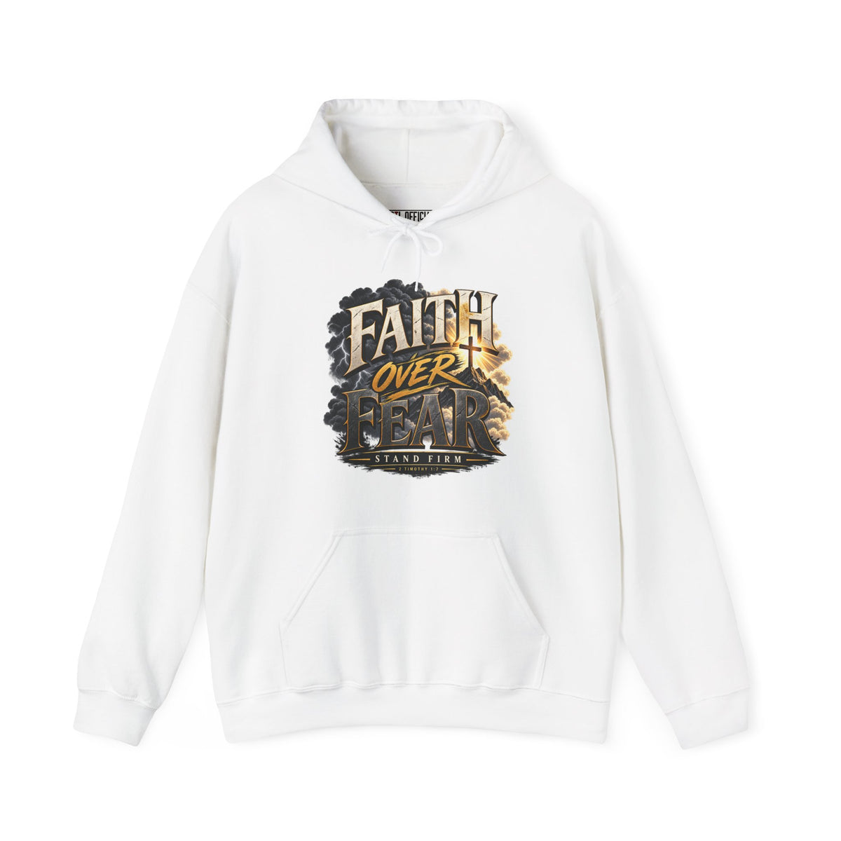 Shop the Faith Over Fear – Stand Firm Christian Hoodie. A bold declaration for anyone choosing faith in the face of uncertainty. Inspired by 2 Timothy 1:7.