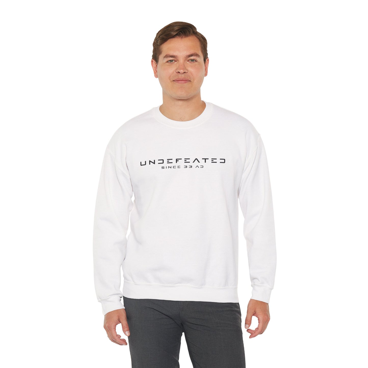 Undefeated Since 33 AD Modern Script Christian Sweatshirt