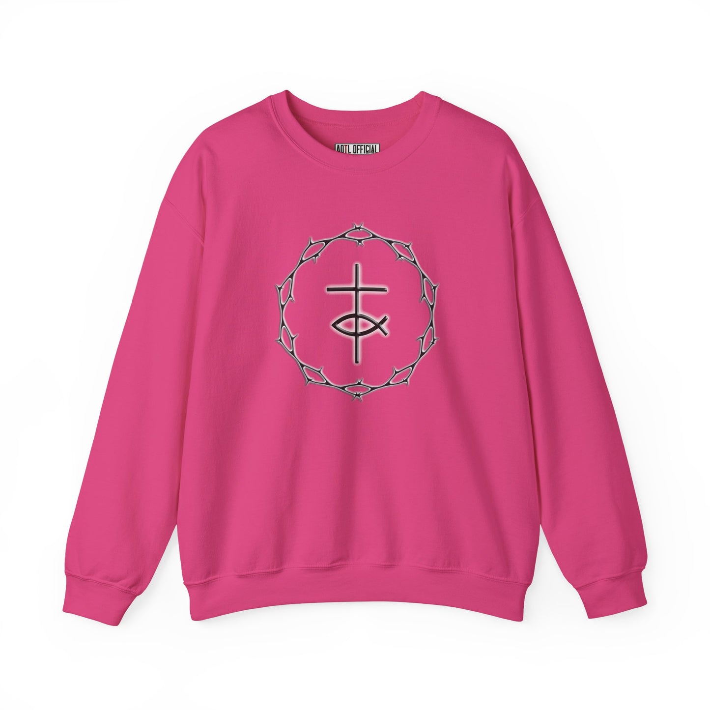 Circle of Thorns, Cross & Fish Unisex Heavy Blend™ Crewneck Sweatshirt
