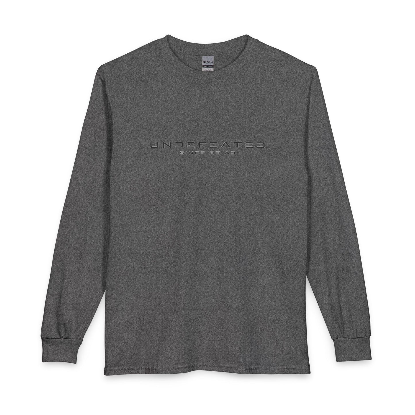 Undefeated Since 33 AD Modern Script Christian Long Sleeve Shirt