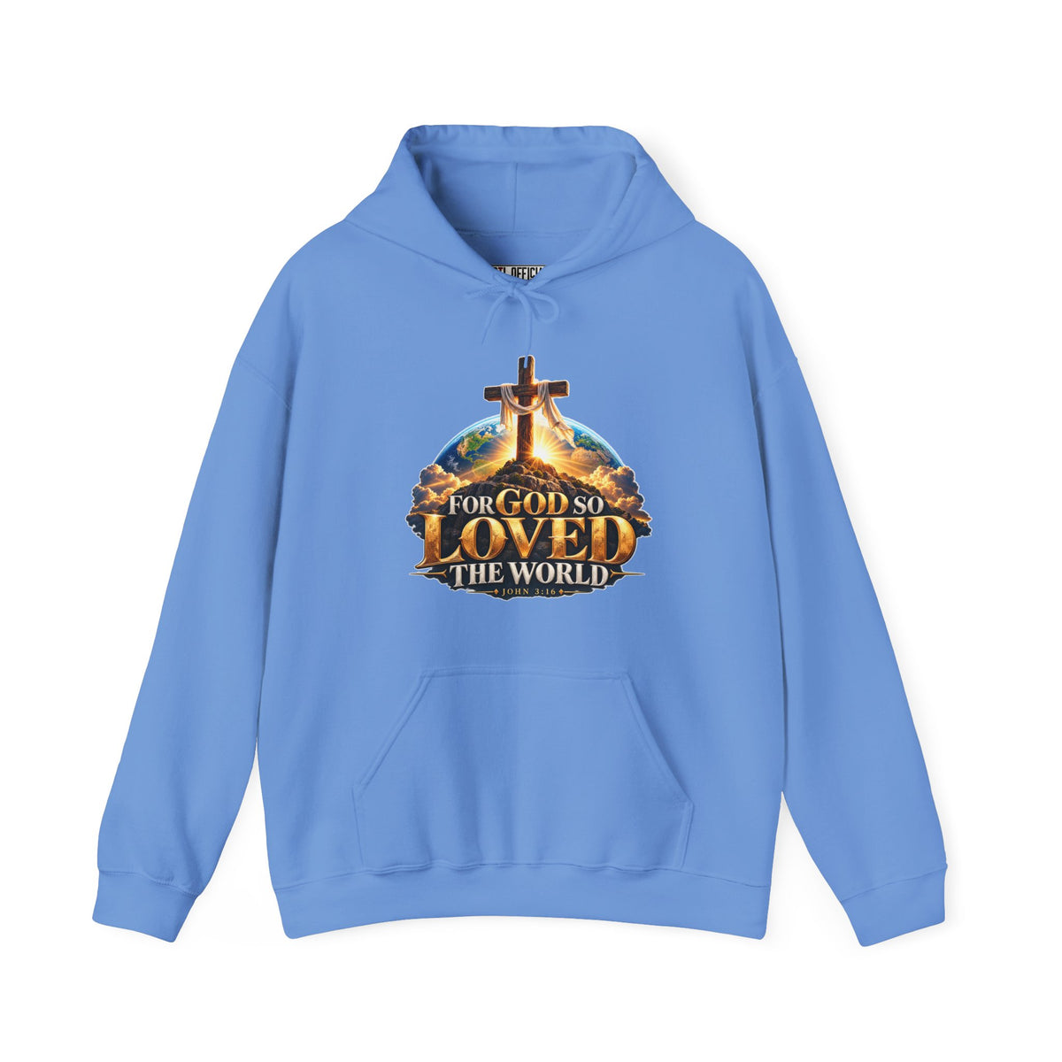 For God So Loved the World – John 3:16 Cross Design Christian Hoodie