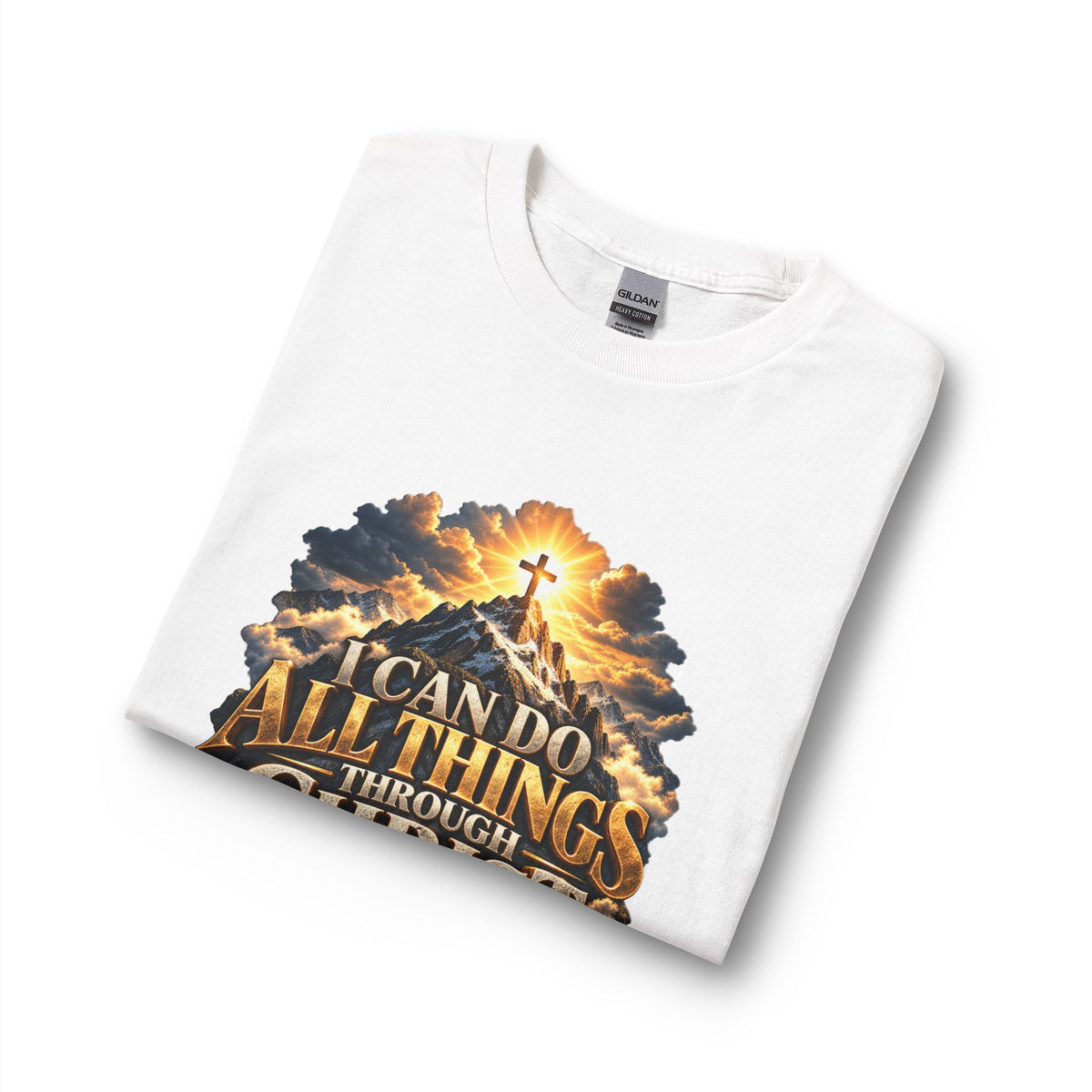 I Can Do All Things Through Christ – Philippians 4:13 Mountain Cross Design Christian Long Sleeve Shirt