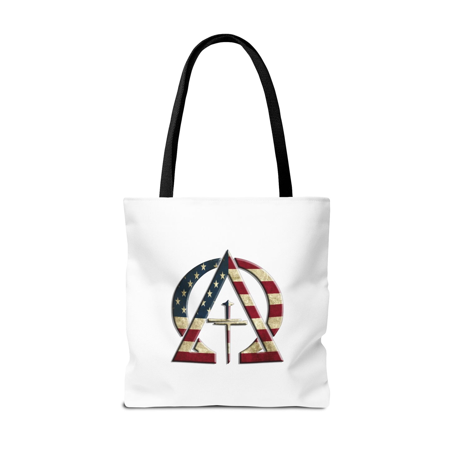 Declaring Your Destiny USA logo/ USA Alpha & Omega Christian Tote bag