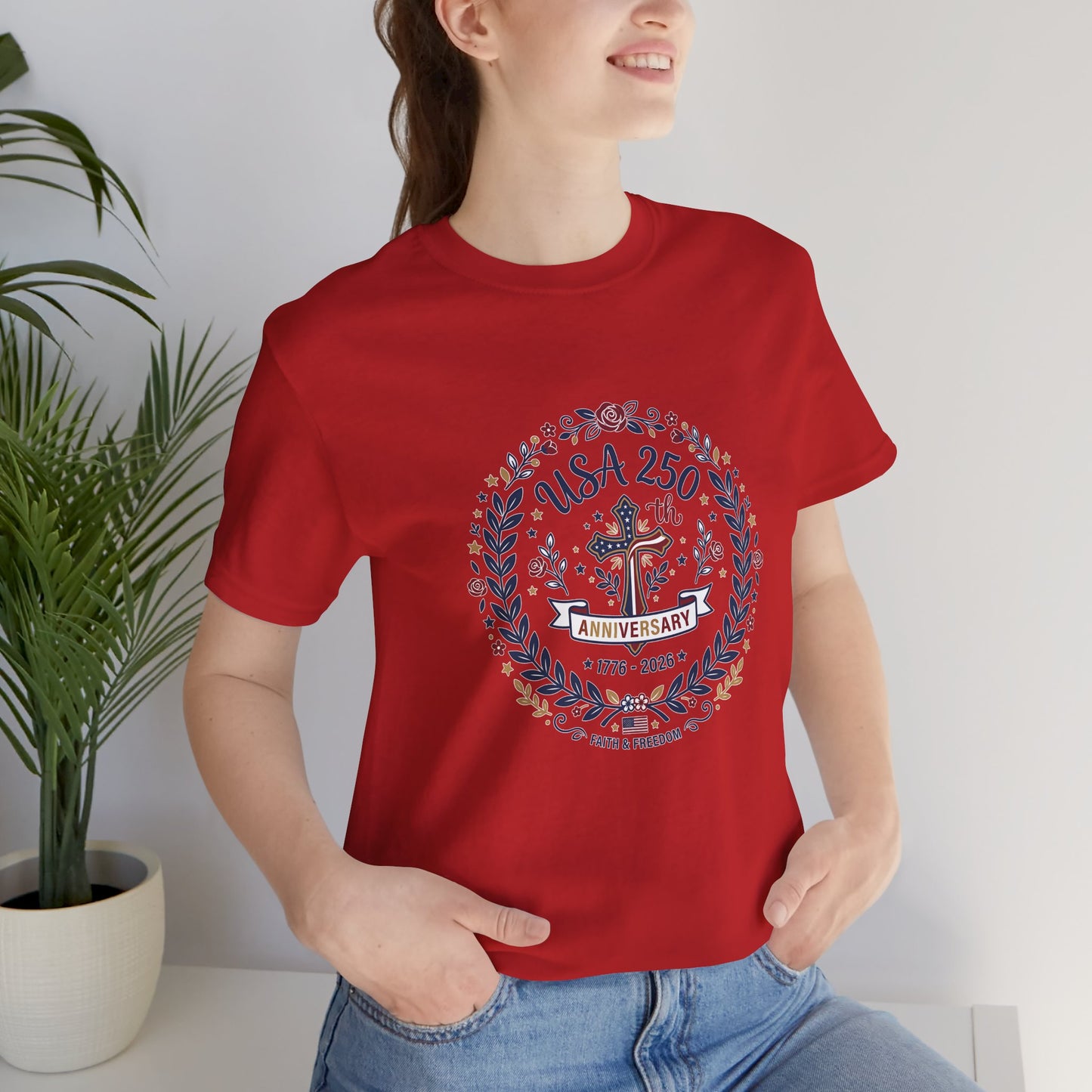 Ladies USA 250th Anniversary Classic Unisex Short Sleeve Tee