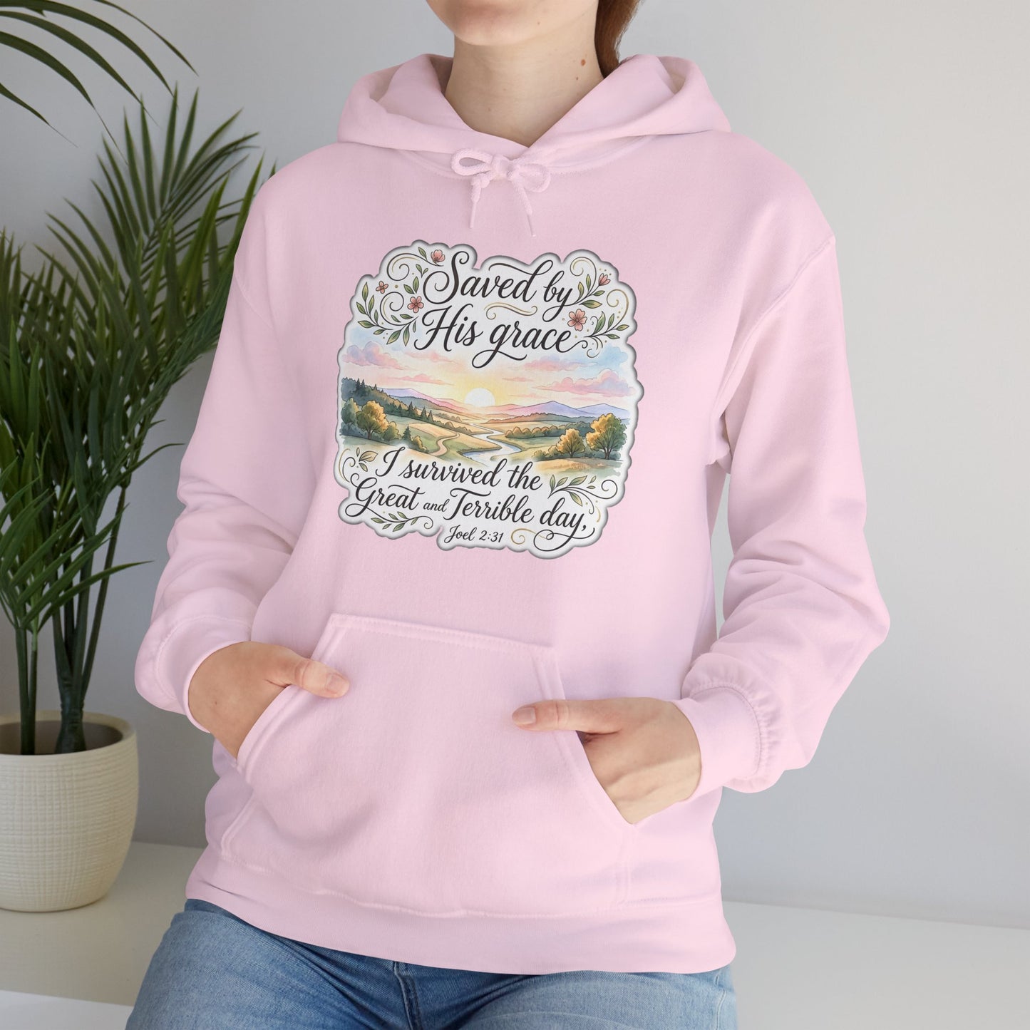 Grace Beyond the Horizon – I Survived the Great and Terrible Day (Joel 2:31) Christian Hoodie