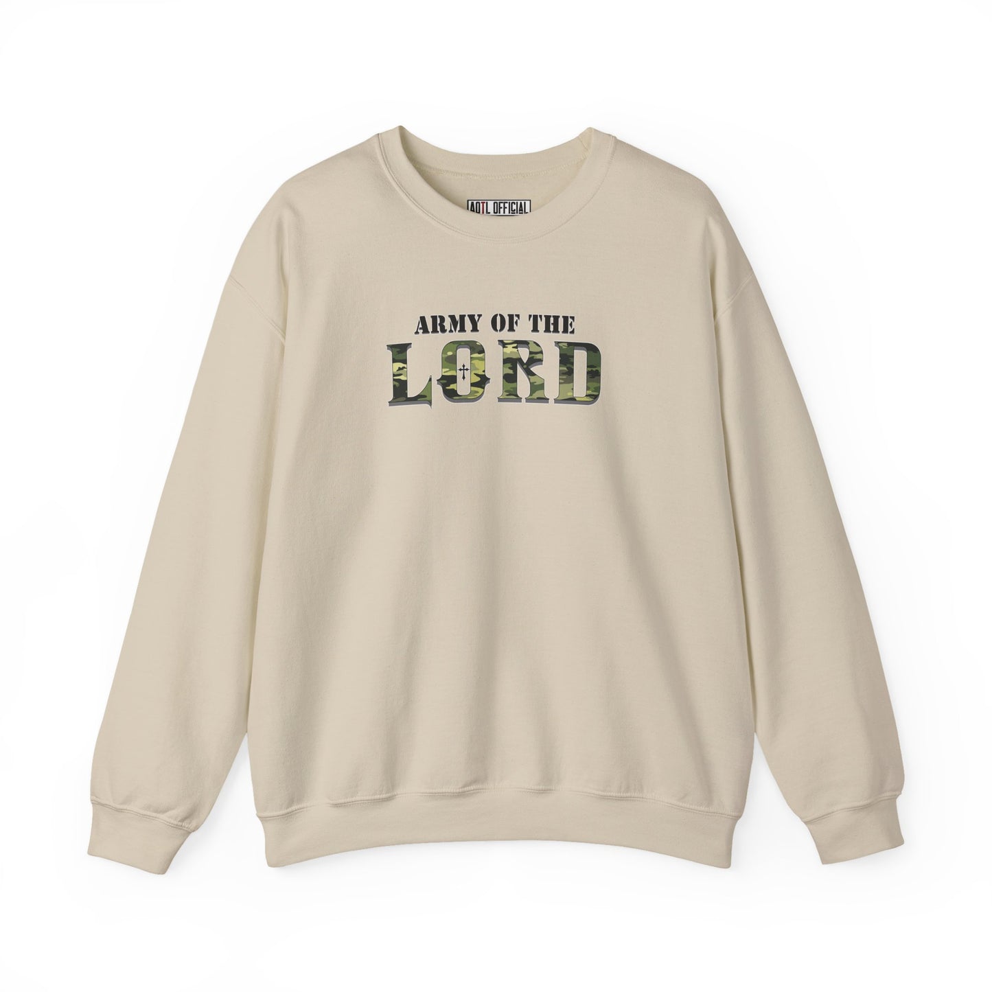 Green Camo Army of the Lord Unisex Heavy Blend™ Crewneck Sweatshirt