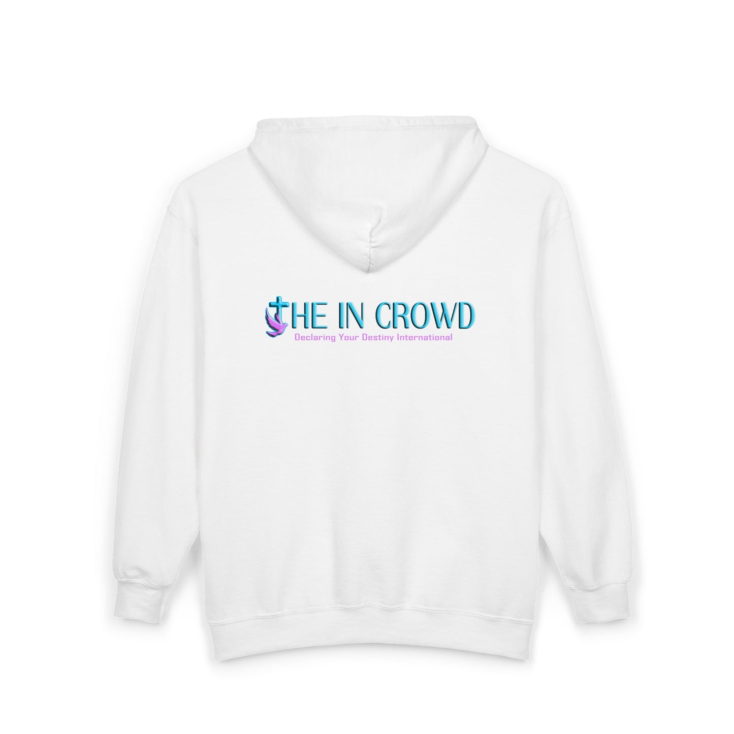DYD In Crowd 2 Sided Full-Zip Sweatshirt featuring the Purple and Teal Declaring Your Destiny logo/In Crowd