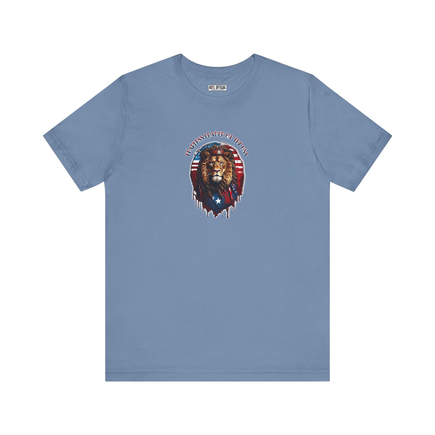 Lion of Judah: Fearless Leader of Faith Patriotic Christian Unisex Short Sleeve Tee
