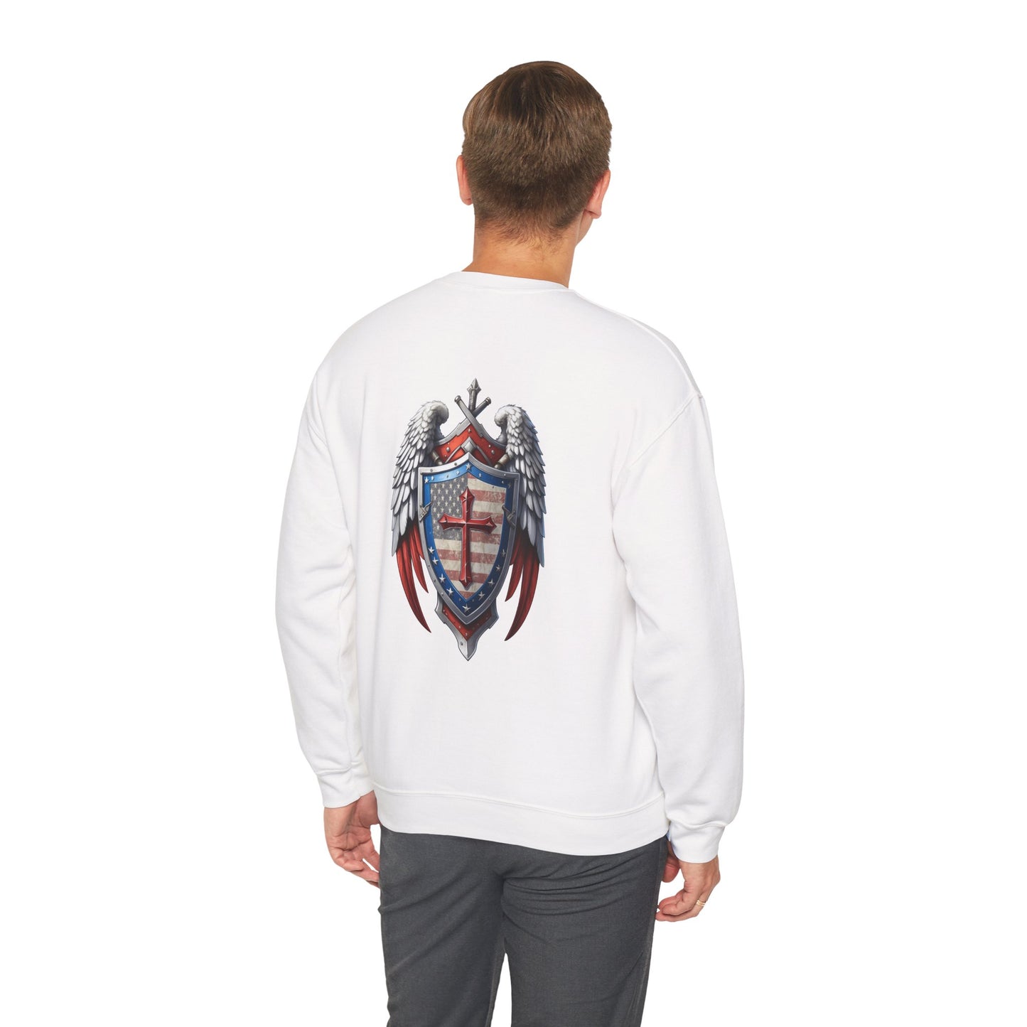 DYD USA Logo/Winged Guardian Unisex Heavy Blend™ Crewneck Sweatshirt