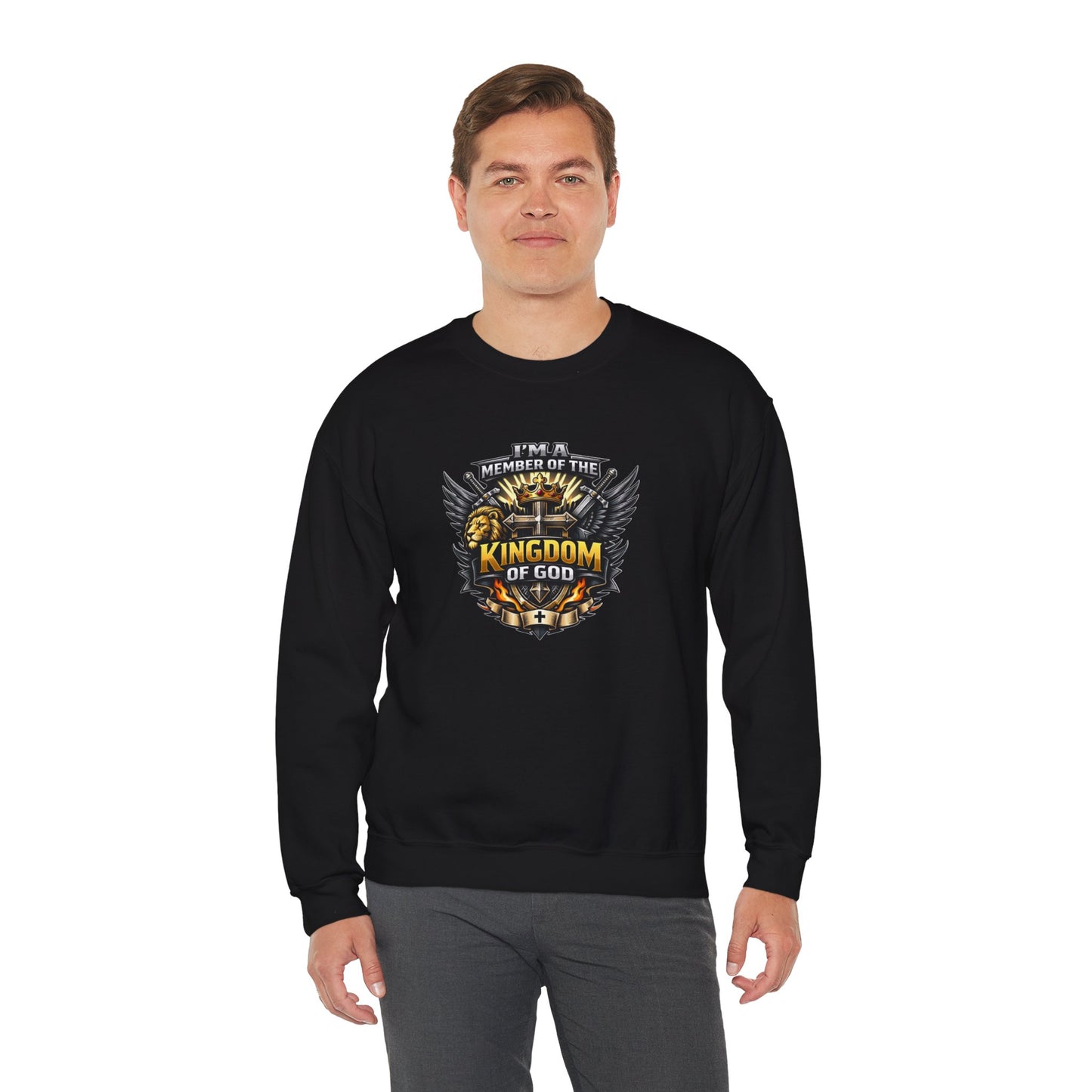 Bold & Warrior-Driven Member of the Kingdom of God Unisex Heavy Blend™ Crewneck Sweatshirt