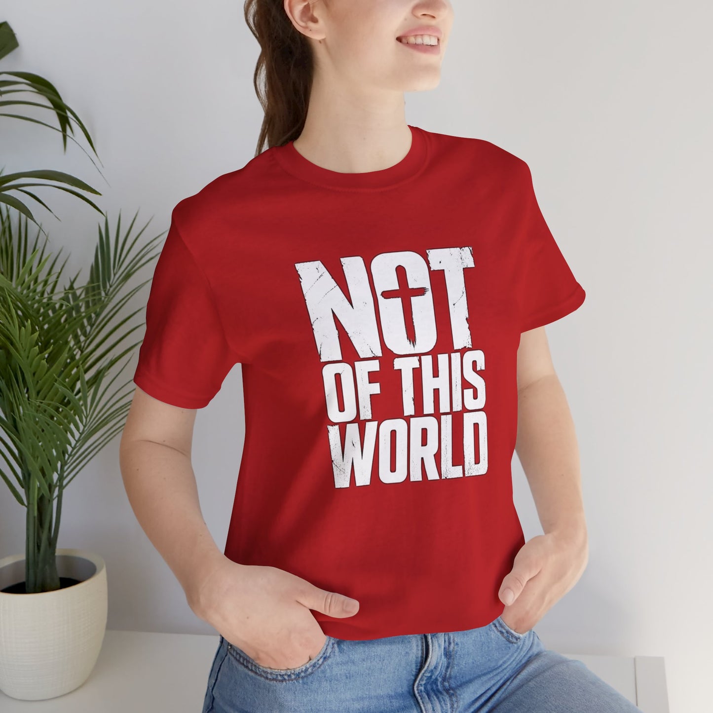 Not Of This World White Text Christian T-Shirt