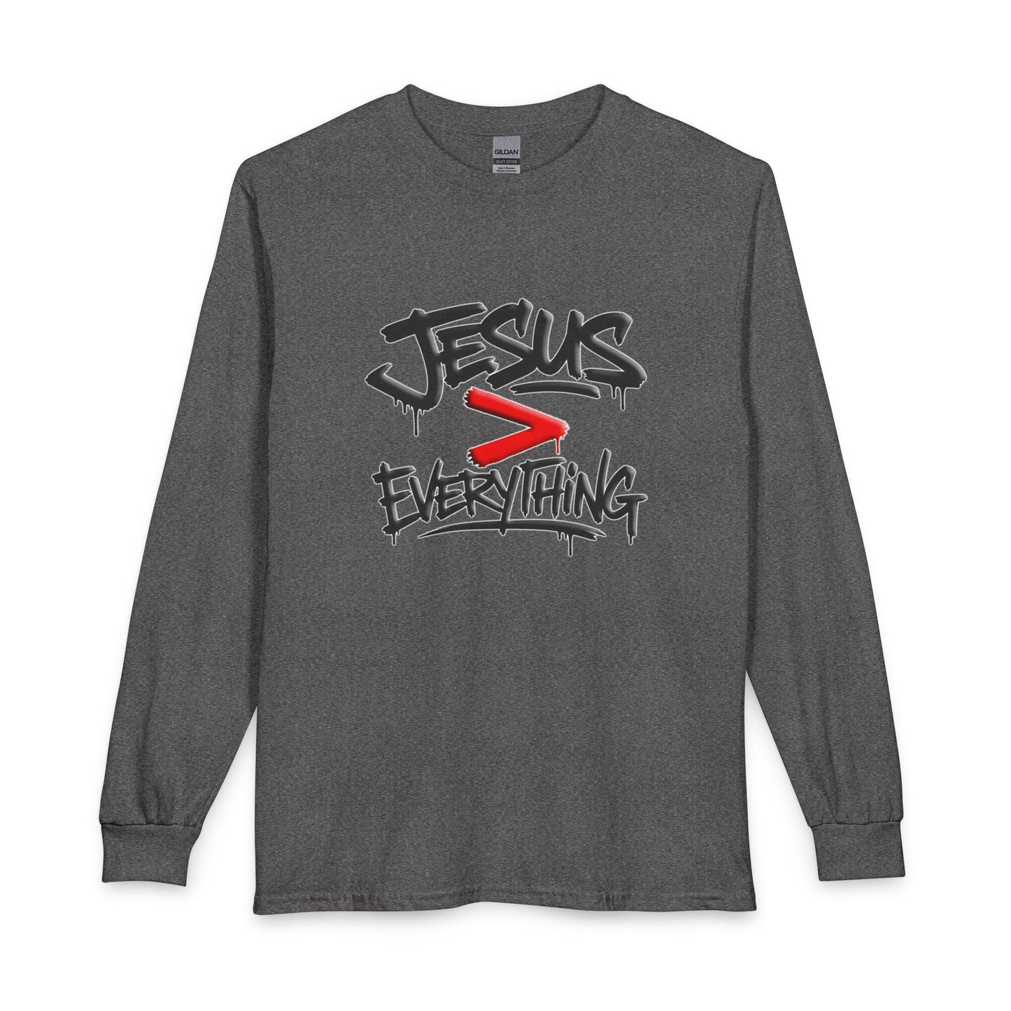 Jesus > Everything Graffiti Christian Long Sleeve Shirt