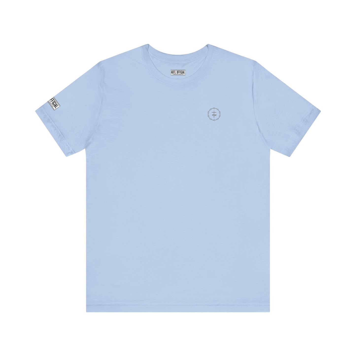 Christian Cross & Fish  Micro Emblem Unisex Christian T-shirt