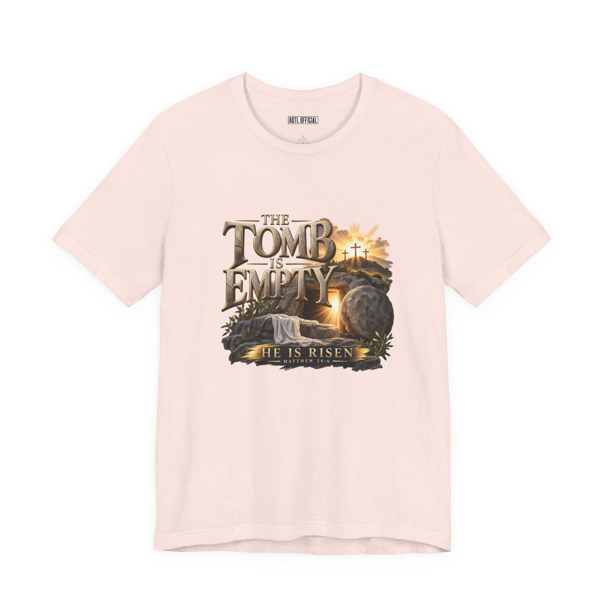 The Tomb Is Empty — Matthew 28:6 Christian T-shirt