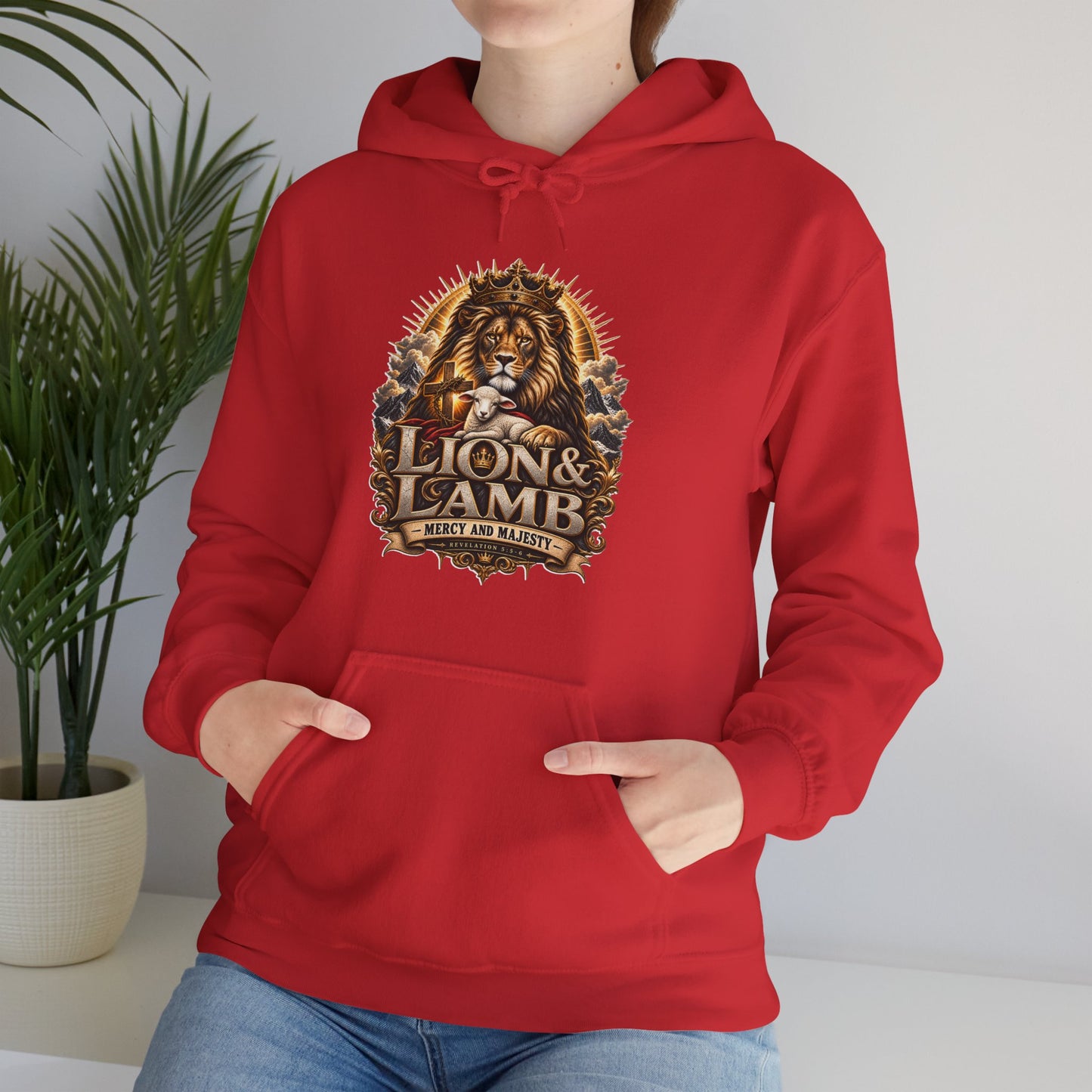 Lion & Lamb – Mercy and Majesty Christian Hoodie