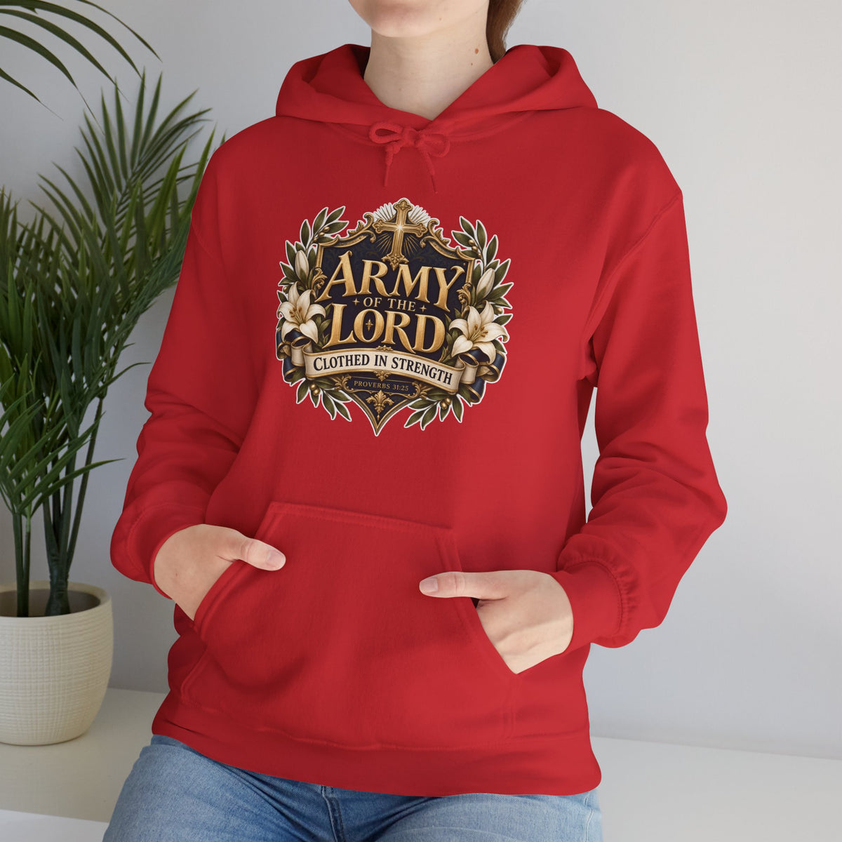 Army of the Lord — Clothed in Strength Christian Hoodie
