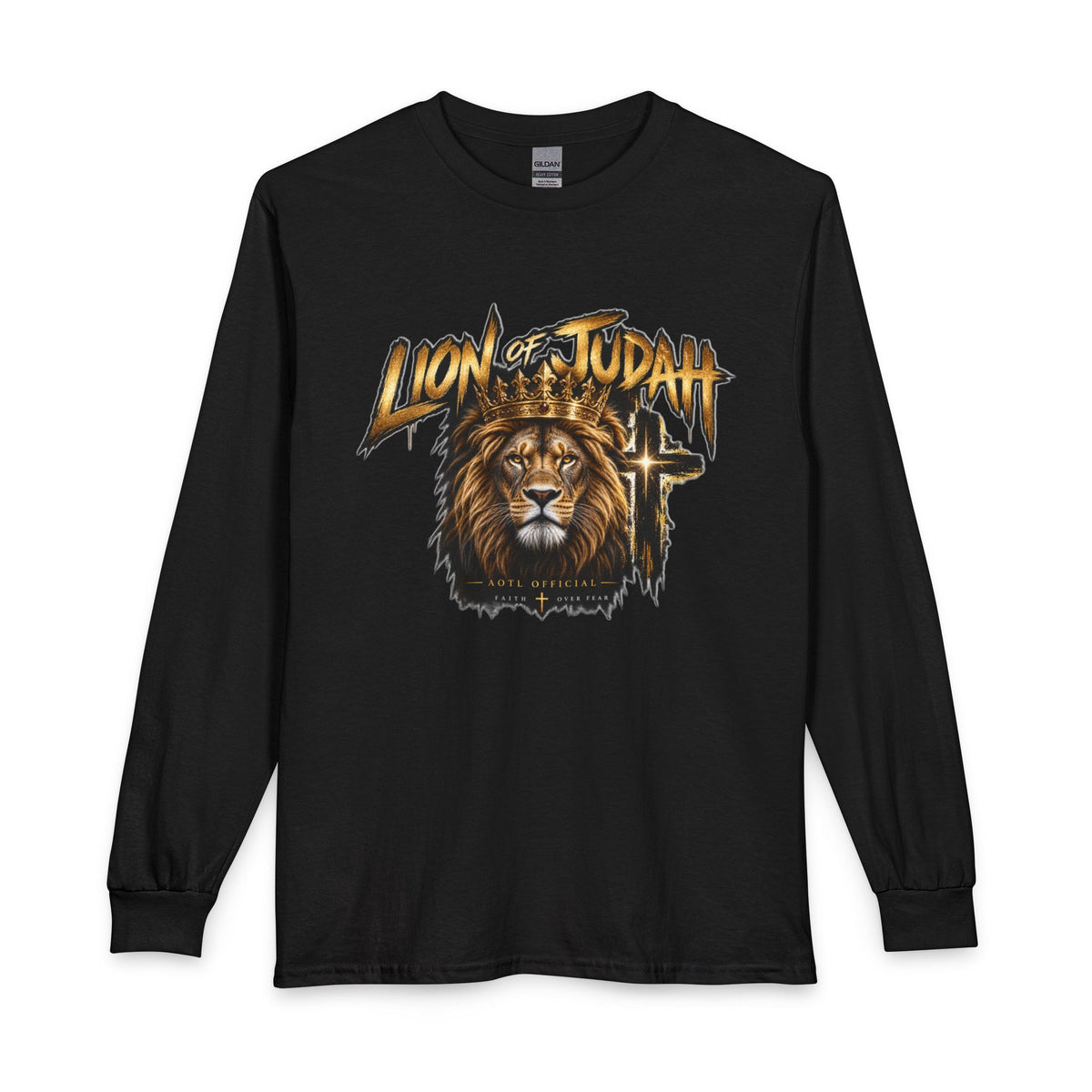 Lion of Judah — Faith Over Fear Christian Long Sleeve Shirt