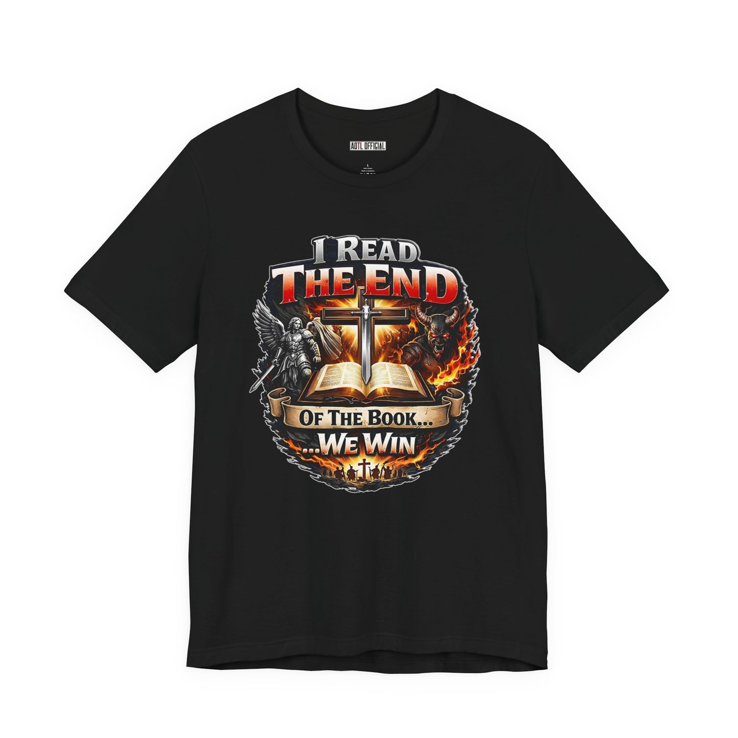 I Read the End of the Book, We Win Christian Short Sleeve Tee