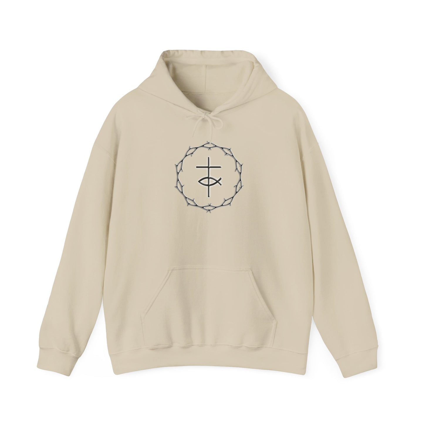 Circle of Thorn with Cross & Fish logo Unisex Heavy Blend™ Hooded Sweatshirt