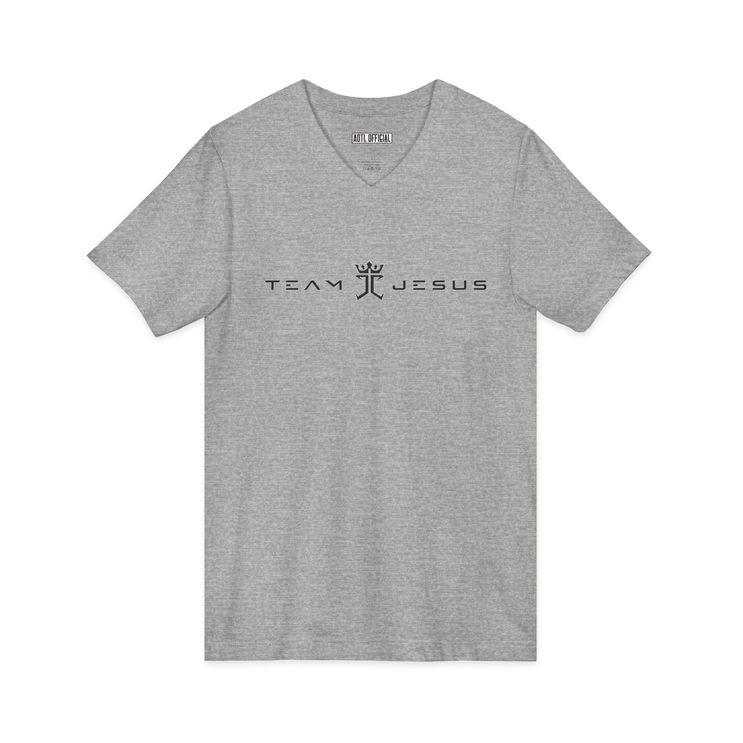 Team Jesus Modern Script Christian V-Neck Tee