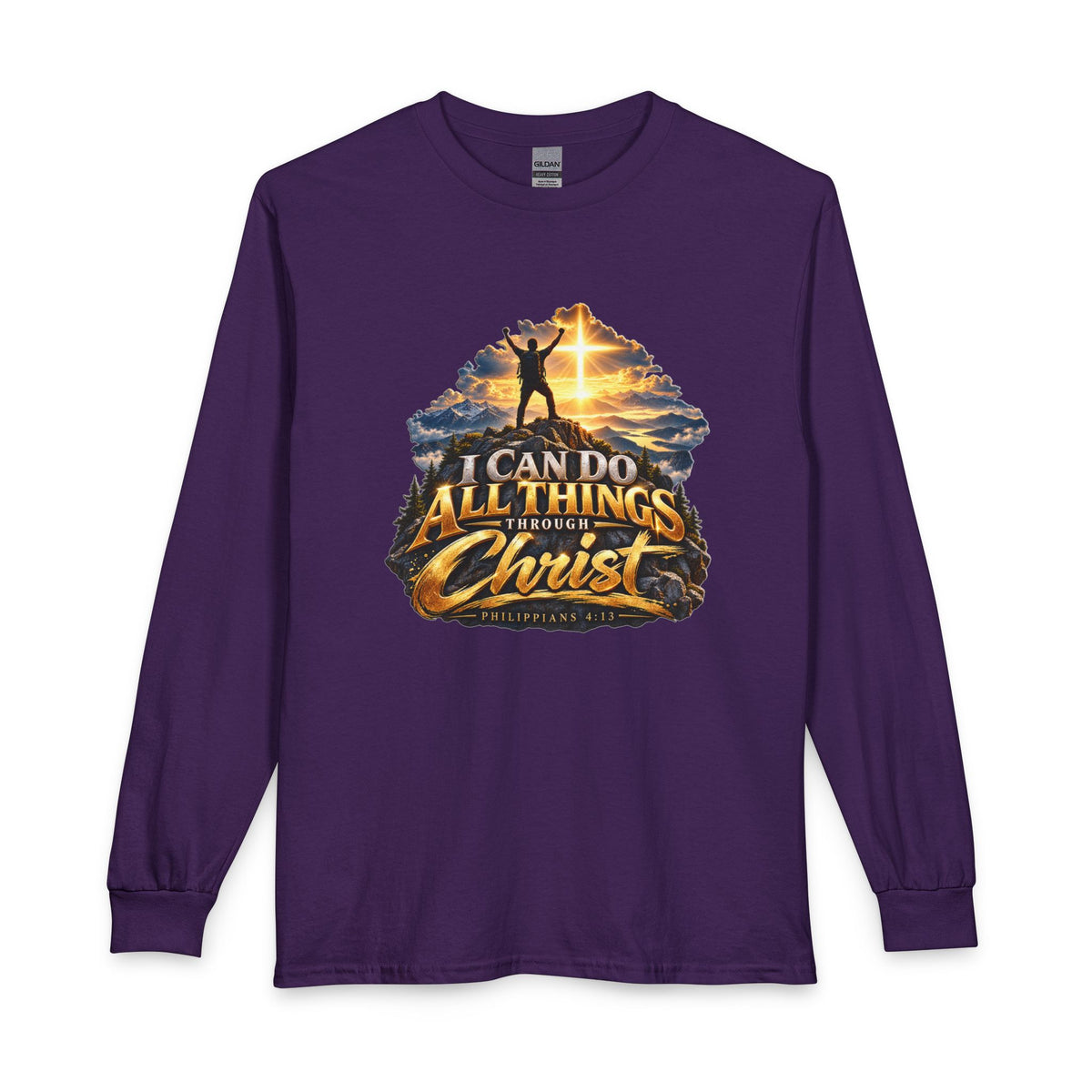 I Can Do All Things Through Christ – Philippians 4:13 Victory Design Christian Long Sleeve Shirt