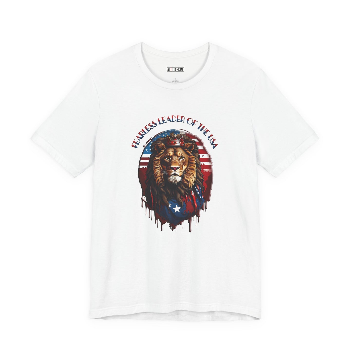 Lion of Judah: Fearless Leader of Faith Patriotic Christian Unisex Short Sleeve Tee