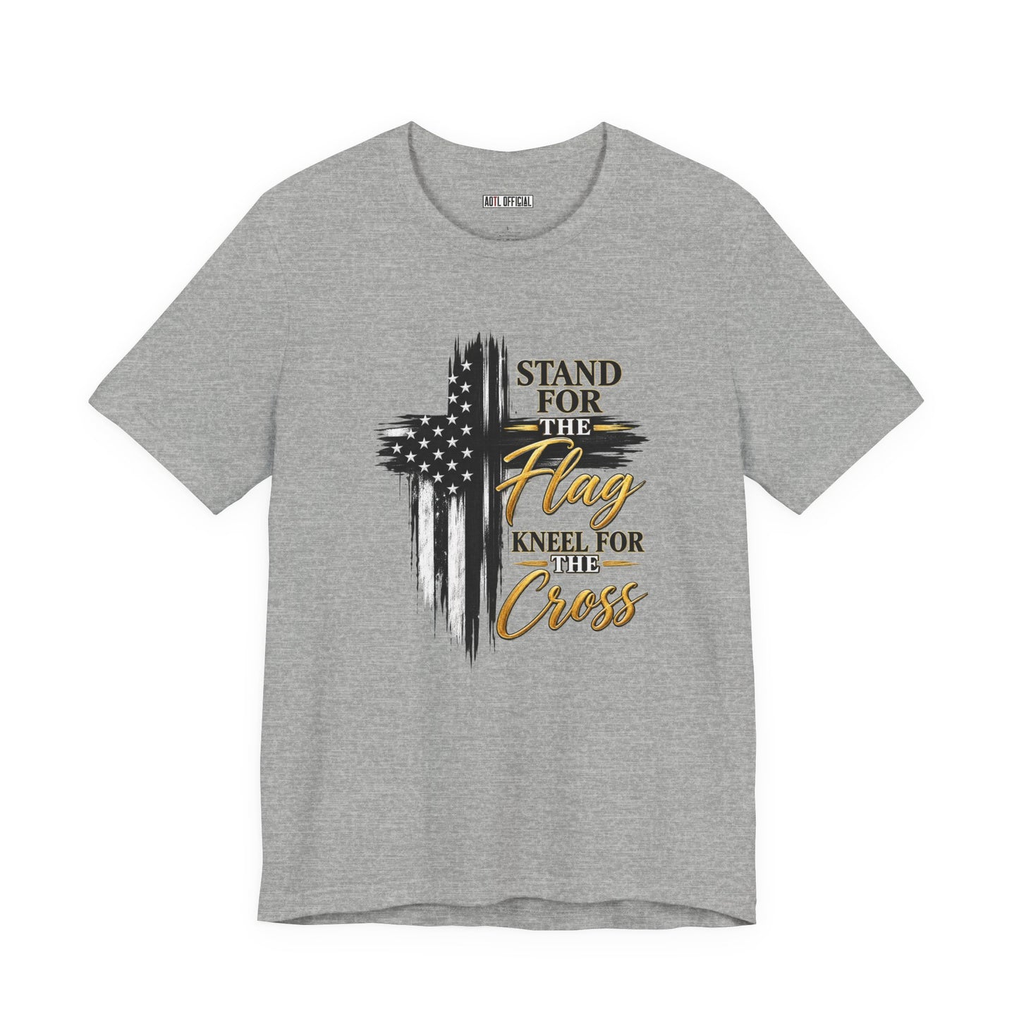 Stand for the Flag, Kneel for the Cross Christian T-shirt
