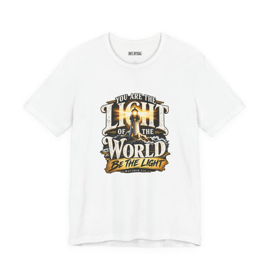 Shop the You Are the Light of the World – Matthew 5:14  Christian T-shirt.