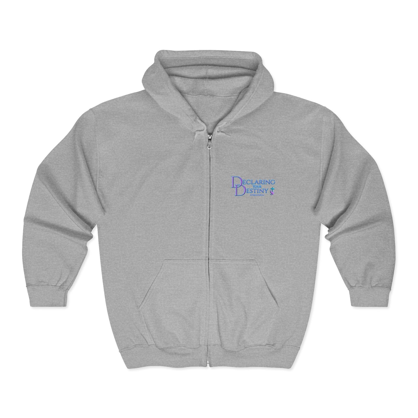 DYD In Crowd 2 Sided Full-Zip Sweatshirt featuring the Purple and Teal Declaring Your Destiny logo/In Crowd
