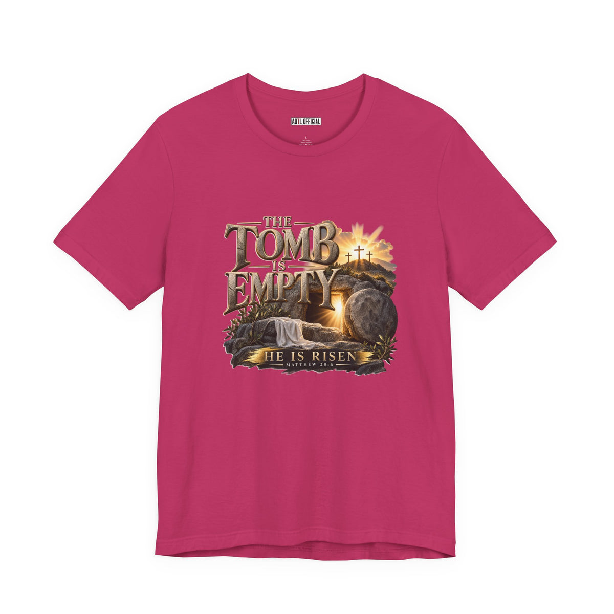 The Tomb Is Empty — Matthew 28:6 Christian T-shirt