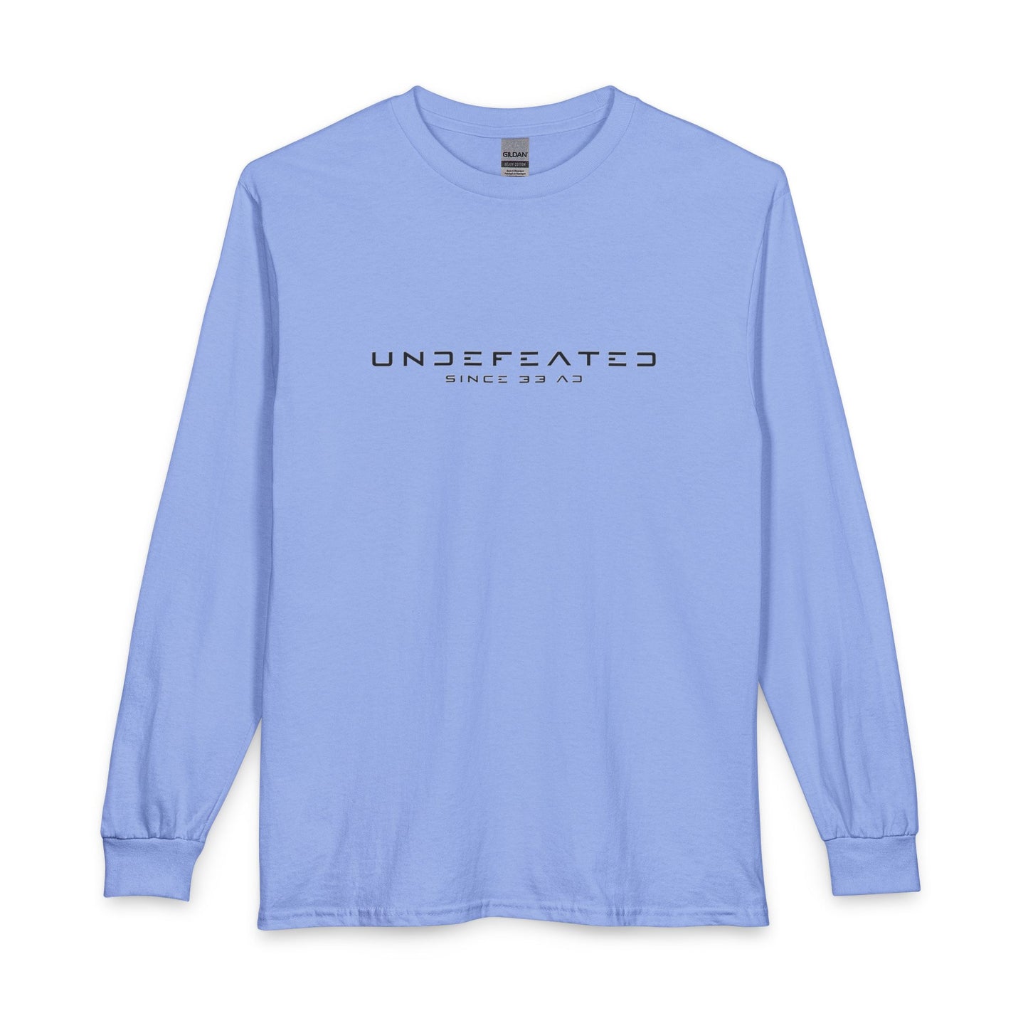 Undefeated Since 33 AD Modern Script Christian Long Sleeve Shirt