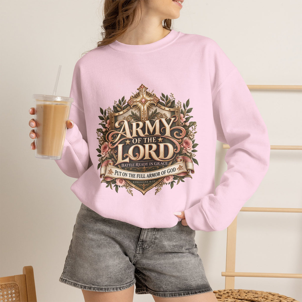 Army of the Lord — Battle Ready in Grace Christian Sweatshirt