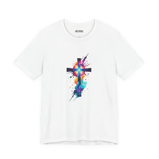 Cosmic Reverence Cross Christian Unisex Short Sleeve Tee