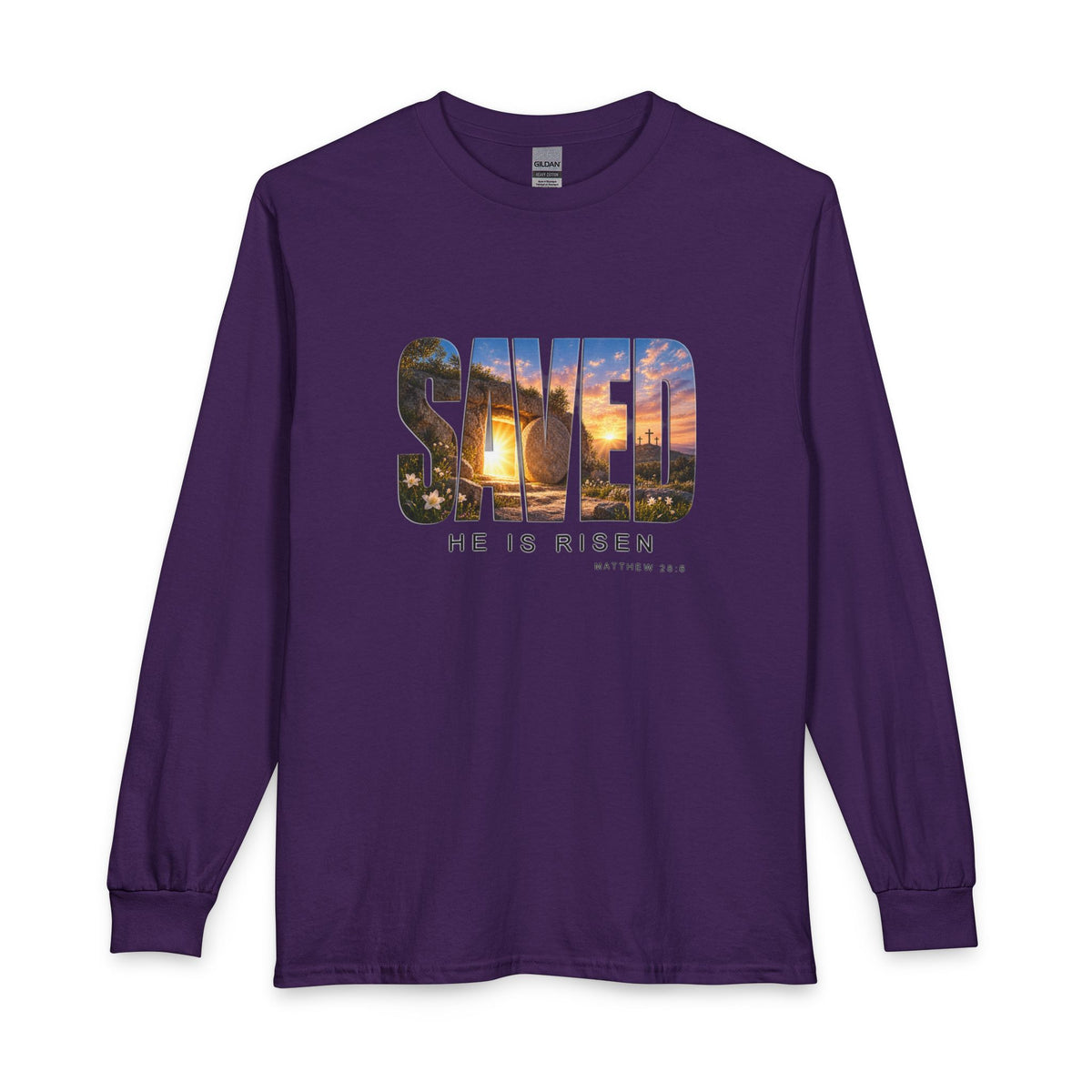Saved-He Is Risen Christian Long Sleeve Shirt