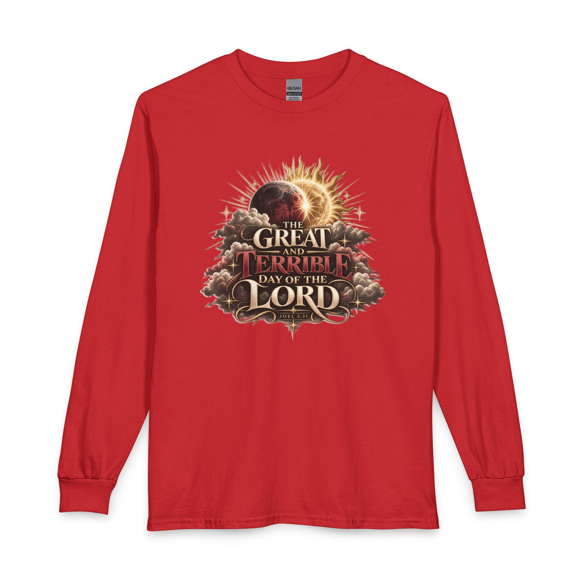 The Great and Terrible Day — Joel 2:31 Christian Long Sleeve Shirt