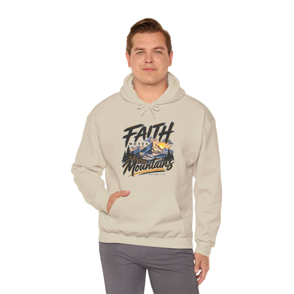 Faith Moves Mountains Christian Hoodie