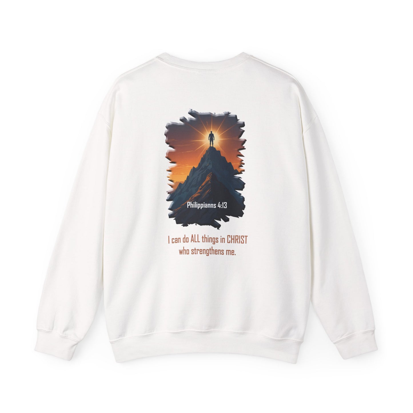 Declaring Your Destiny Blue & Gold Logo/ Philippians 4:13 Unisex Heavy Blend™ Crewneck Sweatshirt