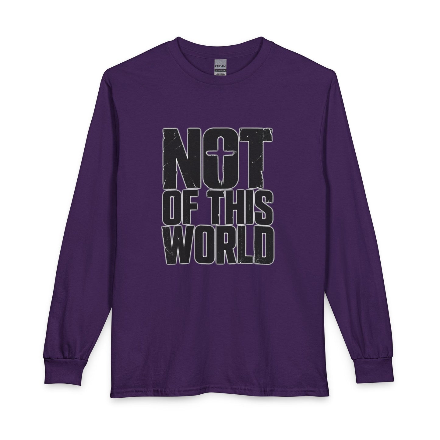 Not Of This World Black Text Christian Long Sleeve Shirt
