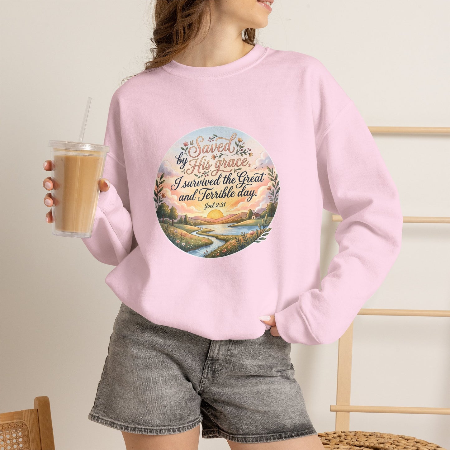 Dawn of Grace - I Survived the Great and Terrible Day (Joel 2:31) Christian Sweatshirt