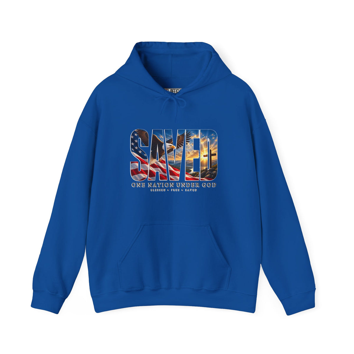 Saved-One Nation Under God Christian Hoodie
