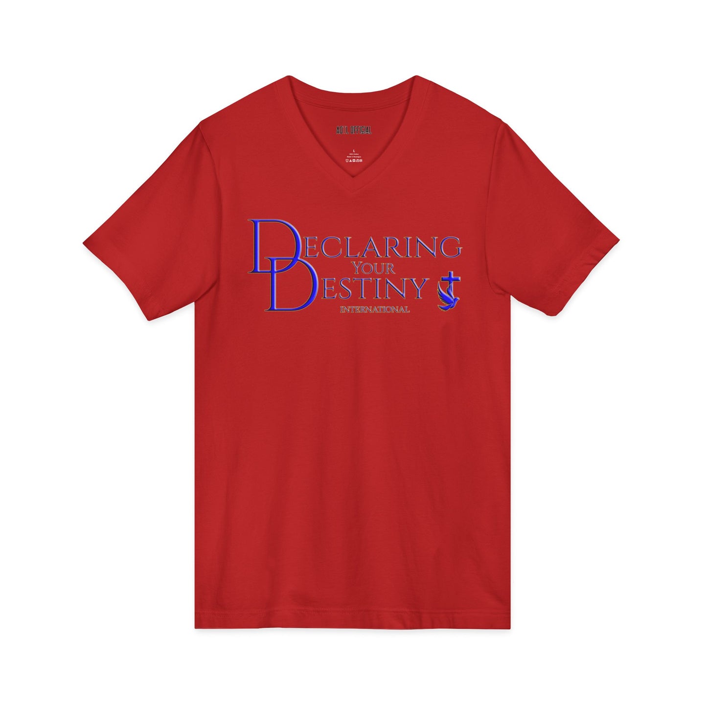 DYD logo in Blue and Gold  V-Neck Tee