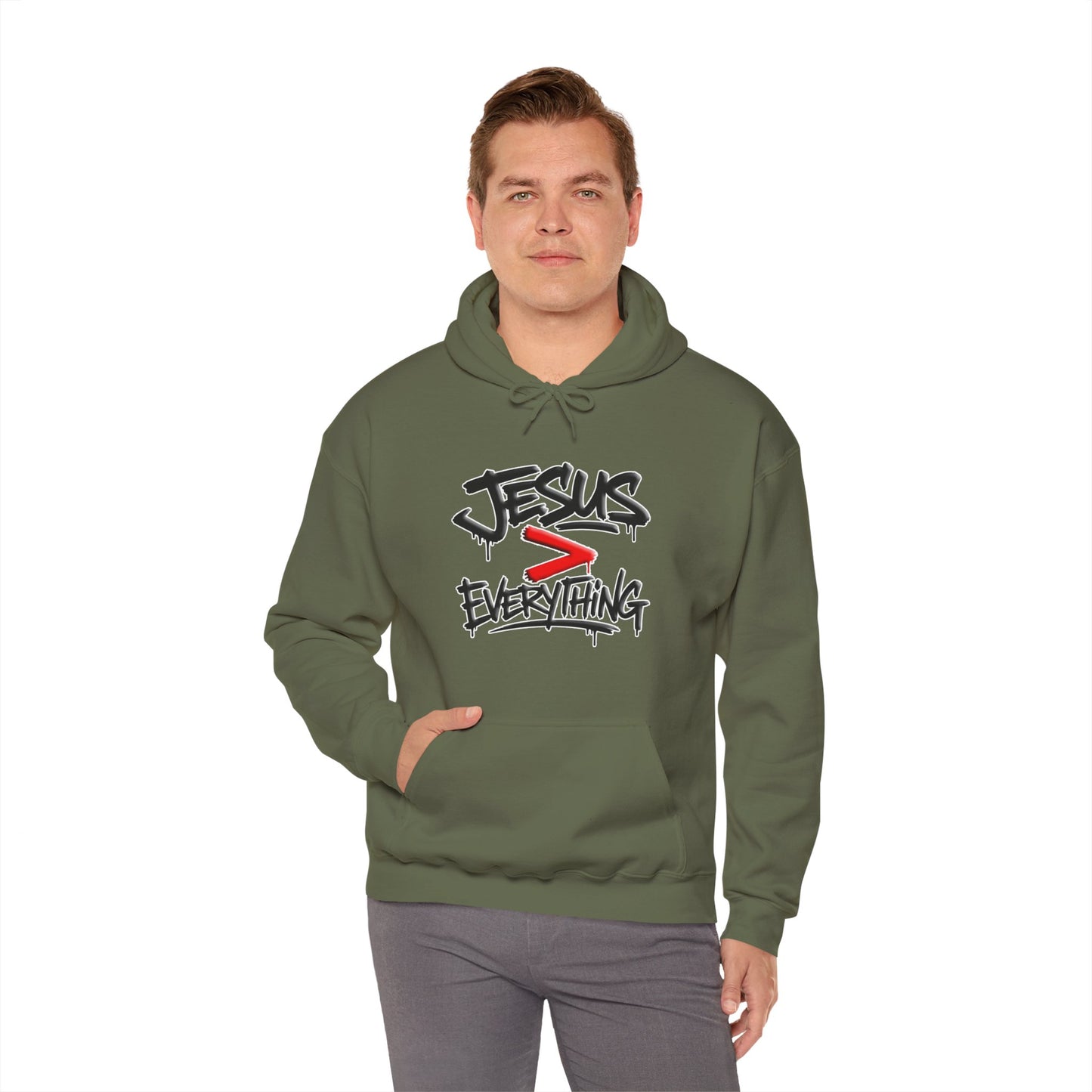 Jesus > Everything Graffiti Christian Hoodie