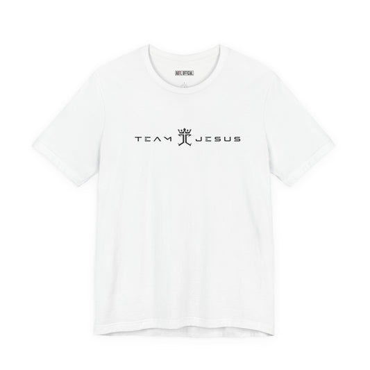 Team Jesus Modern Script, Undefeated Since 33 AD Unisex Short Sleeve Tee