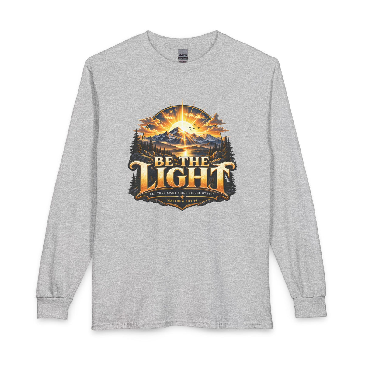 Be the Light – Matthew 5:14-16 Christian Mountain Design Long Sleeve Shirt